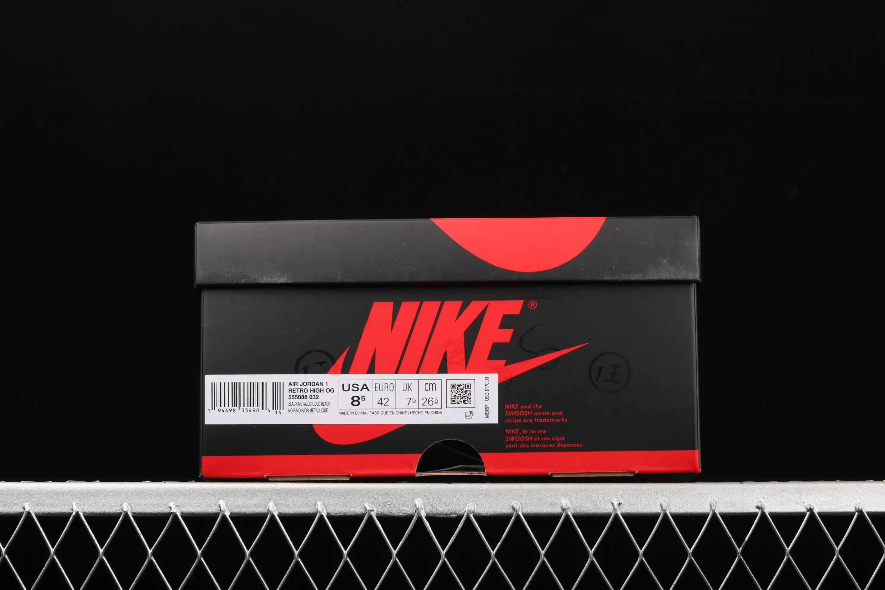 All categories Air Jordan Jordan series basketball shoes Air Jordan 1 High pure original version Air Jordan 1 High OG "Metallic Gold" AJ1 Joe 1 black gold patent leather 555088-032